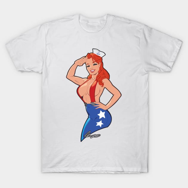 A sexy Navy Girl T-Shirt by Eliaschatzoudis